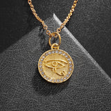 Ancient Egyptian Pharaoh Life Anka Cross Stainless Steel Necklace Anubis Totem Pendant Men\'s Amulet Jewelry Leather Rope Chain