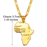 Anniyo Africa Map Pendant Necklace Women Men Silver Color/Gold Color Ethiopian Jewelry Wholesale African Hiphop Item @132106