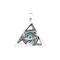 Gothic Vintage Evil Eye Pendant For Men Stainless Steel Punk Hip Hop Fashion Triangle Necklace Unique Amulet Jewelry Wholesale