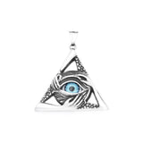 Gothic Vintage Evil Eye Pendant For Men Stainless Steel Punk Hip Hop Fashion Triangle Necklace Unique Amulet Jewelry Wholesale