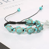 Turtle Hand Woven Bracelet Bohemian Style Ocean Series Vacation Style Turtle Woven Ankle Chain