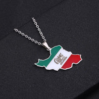 Fashion famous style Iran map pendant necklace Drop oil geometric men's and women's stainless steel neckline pendant collarbone