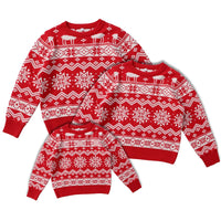 New Spring Autumn Knitted Pullover Top Long Sleeve Base Layer Round Neck Parent-Child Sweater Christmas Elements Pulover Top