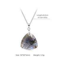 Fashion Natural Labradorite Necklace Pendant Triangle Round Teardrop and Other Ladies Friendship Mother Gift Necklace Jewelry