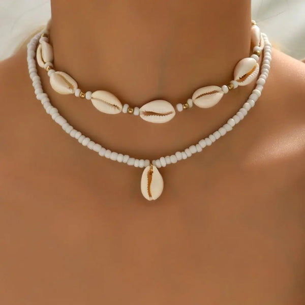 Resin Beads Natural Shell Anklets Fashion Shell White Ankle Bracelet Shell Necklace Beach