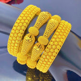 XUHUANG Dubai African Luxury Gold Color Bangles 24K Jewelry Engagement For Women Bridal Wedding Bracelets Trend Jewellery Gifts