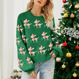 ZEKYE Christmas Sweater Woman Women's Clothing Winter Women's Sweater Women's Dress Long Sleeve Red Sweater Pull Y2k Pullover