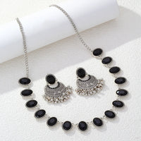 Luxury Rhinestone Wedding Jewelry Sets Jhumka Earrings Geometric  Statement Necklace Indian Crystal Bridal Jewelry Sets Bijoux