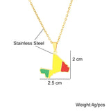 2024 new fashion stainless steel Mali map necklace for men and women geometric ethnic style collarbone chain anniversary small g