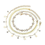 Girls Anklet Set 3Pcs Multi-layer Ankle Bracelet Foot Chain Beach Jewelry Gift for Women