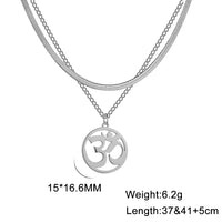 Lucktune OM Yoga Chakra Pendant Necklace Stainless Steel Buddhism Hindu Amulet Choker Chain Necklace for Women Men Retro Jewelry