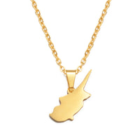 Anniyo Cyprus Map Pendants Necklaces for Women Stainless Steel Jewelry  @335321