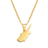 Anniyo Cyprus Map Pendants Necklaces for Women Stainless Steel Jewelry  @335321