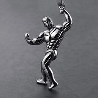 FIREBROS 2025 New Stainless Steel Vintage Gym Fitness Dumbbel Pendant Necklace Men Women Hiphop Rock Jewelry Gift Dropshipping