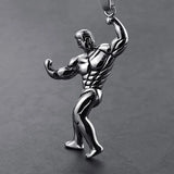 FIREBROS 2025 New Stainless Steel Vintage Gym Fitness Dumbbel Pendant Necklace Men Women Hiphop Rock Jewelry Gift Dropshipping