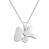 Anniyo Guadeloupe Map With Flower Pendants Necklaces for Women Jewelry France Guadeloupe Maps @335221