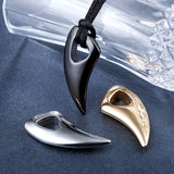 Punk Hip Hop Wolf Tooth Leather Rope Pendant Necklaces For Men Women Stainless Steel Fashion Animal Amulet Jewelry Wholesale