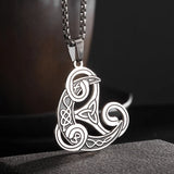 Exquisite Stainless Steel Pattern Witch Knot Pendant Necklace Celtic Knot Lucky Jewelry Christmas Gift for Friends and Family