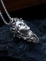 Handcrafted Sterling Silver Medusa s925 Silver Necklace Ancient Greek Myth Snake Woman Pendant Featured Pendant