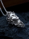 Handcrafted Sterling Silver Medusa s925 Silver Necklace Ancient Greek Myth Snake Woman Pendant Featured Pendant
