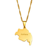 Anniyo Ethiopia Amhara Pendant Necklaces for Women Jewelry for Gold Plated #239121