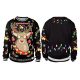 Men Women Llama Ugly Christmas Sweatshirt 3D Funny Print New Year Eve Xmas Sweater Couples Pullover Holiday Party Jumper Tops