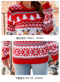 Christmas Knitwears Sweater Women Autumn And Winter New O Neck Long Sleeve Printed Fashion Casual Knitted Pullovers Feminina Top