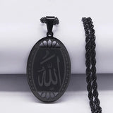 Muslim Islamic Quran Allah Stainless Steel Statement Necklace for Men Gold Color Chain Necklace Jewelry collier homme N1208S02