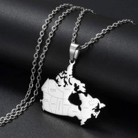 Anniyo Canada Map Pendant Necklaces for Women Men Jewelry Country Maps of Canadian Chains  #317601