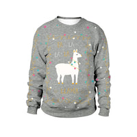 Men Women Llama Ugly Christmas Sweatshirt 3D Funny Print New Year Eve Xmas Sweater Couples Pullover Holiday Party Jumper Tops