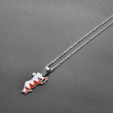 Anniyo Bahrain Map Flag Pendant Necklaces for Women Jewelry #500762
