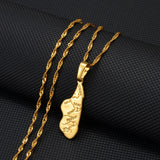 Anniyo Madagascar Map Pendant Necklaces for Women Girls Jewelry African Malagasy Maps  #201902