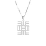 2024 New fashion stainless steel African ancient cultural symbol necklace for women and men couples ethnic style accessories col