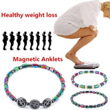 Weight Loss Slimming Anklet Bracelet Magnetic Therapy Colorful Gallstone Hematite Chain Stimulating Acupoints Slim Fat Bracelet