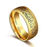 Fashion New Arrived Titanium Steel Muslim Jewelry Islamic Shamanism Hui Mantra Rings