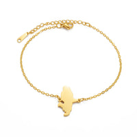 Anniyo 18CM/16CM France Martinique Map Bracelet for Women Stainless Steel Jewelry Foot-Chain @321021