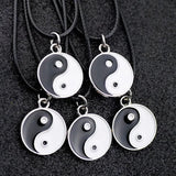 10pcs/lot Men Women's Fashion Alloy Tai Chi Gossip Pendants Yin Yang Charms Necklaces Jewelry Whoesale
