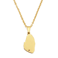 Anniyo ST. Vincent Map Heart Pendant Necklaces Saint Vincent Maps Jewelry @327121