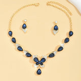 Ladies' Design Butterfly Necklace Earrings Jewelry Set Suitable for Wedding, Party, Festival Gifts