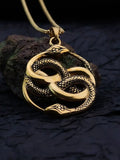 European and American style personalized fashion animal snake pendant gear skull domineering men's stainless steel jewelry