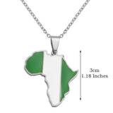 3CM Hip-Hop Africa Map Pendant Necklaces Stainless Steel Jewelry Kenya Mali Senegal Somalia Ghana Sierra Leone Liberia #350221