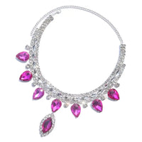 Luxury Sparkling Crystal Fashion Multi layered Pendant Women's Necklace Colorful Gemstone Necklace Bridal Wedding Accessories