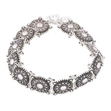Vintage Alloy Carved Sun Pattern Choker Necklace for Women Traditional Boho Ethnic Round Collar Necklaces Statement Jewelry Gift