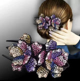 Fashion Acrylic Zircon Flower Hairpin Hair Accessories For Women Retro Elegant Duck Mouth Clip Headwear Ethnic Girl Jewelry Gift