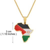 Anniyo 3CM Western Sahara Pendant Necklaces for Women Girls Jewelry charms Map @350121