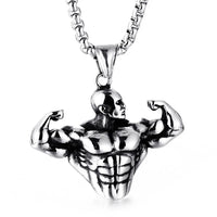 FIREBROS 2025 New Stainless Steel Vintage Gym Fitness Dumbbel Pendant Necklace Men Women Hiphop Rock Jewelry Gift Dropshipping