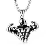 FIREBROS 2025 New Stainless Steel Vintage Gym Fitness Dumbbel Pendant Necklace Men Women Hiphop Rock Jewelry Gift Dropshipping