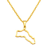 Anniyo Kurdistan Pendant Chain Necklaces for Women Men Stainless Steel Jewelry @319101