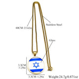 New fashionable Israeli Time gemstone round pendant necklace, versatile and personalized collarbone festival accessory for both