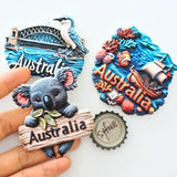 1pc, Australia Fridge Magnet, Koala Magnet, Ocean Magnet,Netherlands Windmill Tulip Four-Leaf Clover Fridge Sticker Home Decorat
